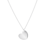 Zilveren ketting&hanger graveer hart voor dames