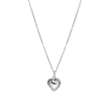 Bijoux zilverkleurige ketting met medaillon hart voor dames
