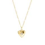 Goldfarbene Byoux Halskette mit Herz-Medaillon