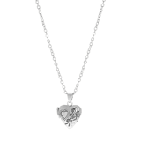 Bijoux zilverkleurige ketting met medaillon hart voor dames