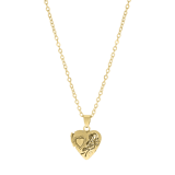 Goldfarbene Byoux Halskette mit Herz-Medaillon