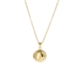 Goldfarbene Byoux Halskette mit rundem Medaillon