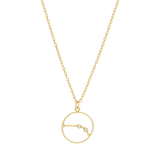 Goldfarbene Byoux Halskette, Sternzeichen 