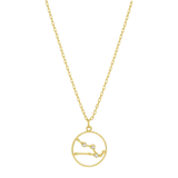 Goldfarbene Byoux Halskette, Sternzeichen 