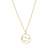 Goldfarbene Byoux Halskette, Sternzeichen 