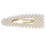 Goldfarbene Haarspange mit Perlen, dreieckig