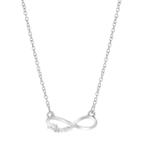 Bijoux zilverkleurige ketting met hanger infinity voor dames