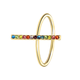 Goldfarbener Byoux Ring mit bunten Steinchen