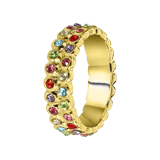 Goldfarbener Byoux Ring mit bunten Steinchen