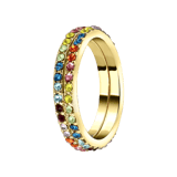 Goldfarbene Byoux Ringe mit bunten Steinchen