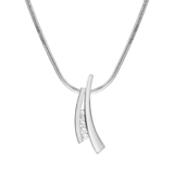 Kette & Anhänger, 925 Silber, matt/glänzend, mit Zirkonia