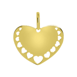 9 karaat hanger hart met opengewerkte hartjes