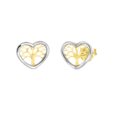 Ohrringe, 375 Gold, Herz, Lebensbaum