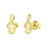 9 karaat oorknoppen muzieknoot voor dames