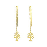 Durchzieh-Ohrringe mit Lebensbaum, 375 Gold