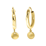 Goldplated oorringen met hanger voor dames