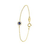 14 karaat geelgouden armband wit&blauwe zirkonia