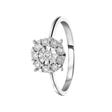 14 Karaat witgouden ring met 10 diamanten 0,10ct