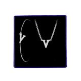 Schmuckset aus Silber, Buchstabe mit Zirkonia