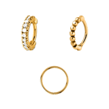 Stainless steel goldplated piercings met zirkonia voor dames