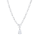 Zilveren ketting met hanger druppel met zirkonia voor dames