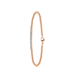 Stainless steel roséplated fantasiearmband met kristal voor dames