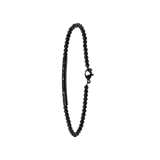 Armband aus Edelstahl, schwarz, Kugelkette/Steg, Gagat