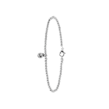 Armband aus Edelstahl, Kugelkette/rund, weißer Kristall