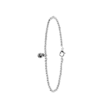 Gerecycled stainless steel armband bol/rond black diamond kristal
