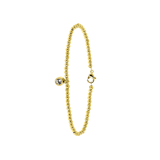 Stainless steel goldplated fantasiearmband  met hanger met kristal voor dames