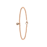 Stainless steel roséplated fantasiearmband  met hanger met kristal voor dames