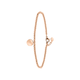 Stainless steel roséplated fantasiearmband met munt voor dames