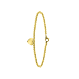 Stainless steel goldplated fantasiearmband met hanger hart voor dames