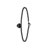 Armband aus Edelstahl, schwarz, Kugel/Herz