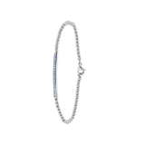 Gerecycled stainless steel armband bol/bar light sapphire kristal