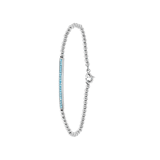 Armband aus Edelstahl, Kugel/Stab, blau-grüner Kristall
