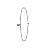 Armband aus Edelstahl, Kugel/rund, hellblauer Kristall