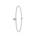 Armband aus Edelstahl, Kugel/rund, blau-grüner Kristall