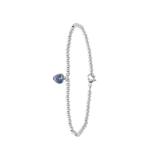 Armband aus Edelstahl, Kugel/Herz, hellblauer Kristall