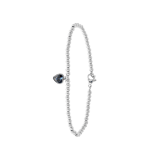 Armband aus Edelstahl, Kugel/Herz, Bergkristall