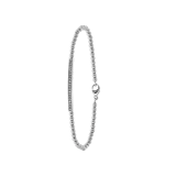 Gerecycled stainless steel armband bol/bar wit kristal