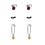 Silberfarbene Bijoux-Ohrringe mit bunten Steinchen