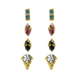 Silberfarbene Bijoux-Ohrringe mit bunten Steinchen