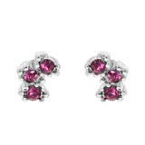Bijoux zilverkleurige oorknoppen met zirkonia voor dames