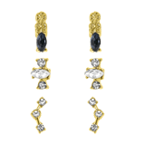 Goldfarbene Bijoux-Ohrringe mit bunten Steinchen