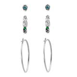 Silberfarbene Bijoux-Ohrringe mit bunten Steinchen