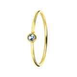 14 karaat geelgouden ring licht blauwe zirkonia