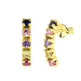 Ohrringe, 585 Gelbgold, bunte Zirkonia