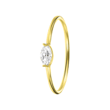 Ring, 585 Gelbgold, weißer Zirkonia, Marquise-Schliff