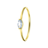 Ring, 585 Gelbgold, hellblauer Zirkonia, Marquise-Schliff